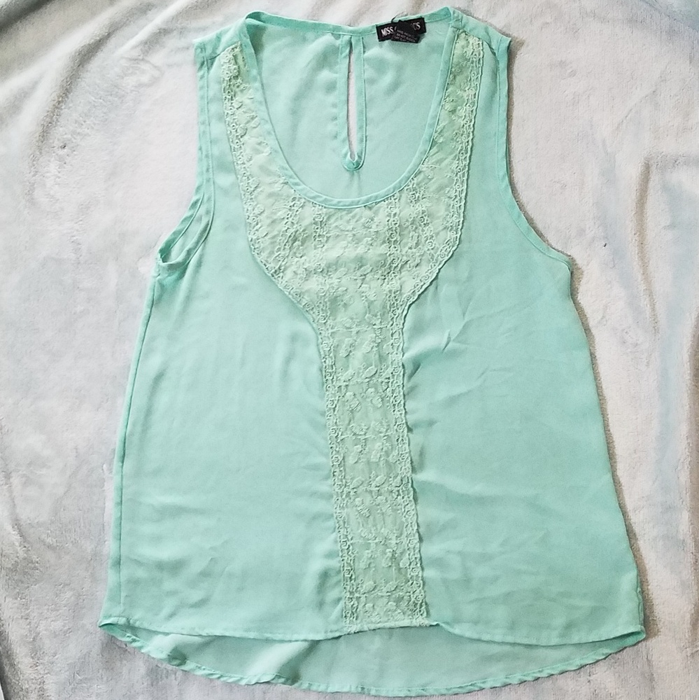 Light weight sheer sea foam top